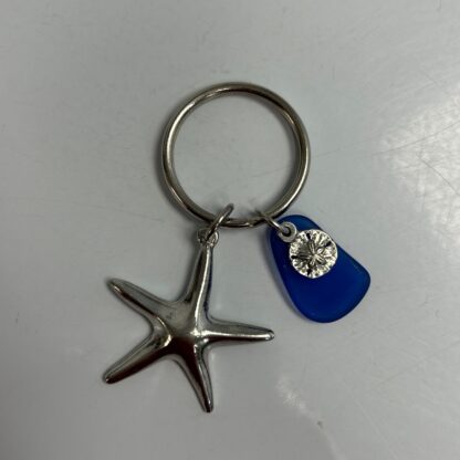 Starfish/Sand dollar Seaglass Keychain