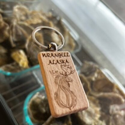 Wood Moose keychain