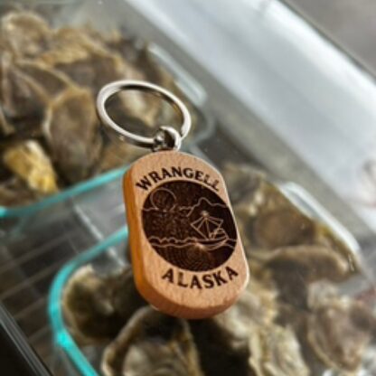 Wrangell Ak Wood keychain