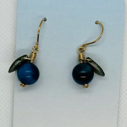 Blueberry Earrings, Gold