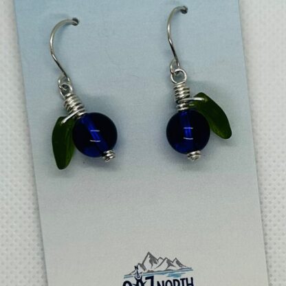 Blueberry Earrings, Silver